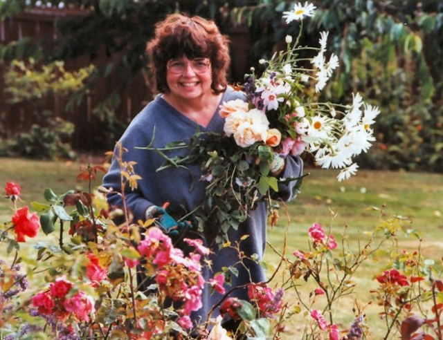 2003 Judy Helmer in her NW garden