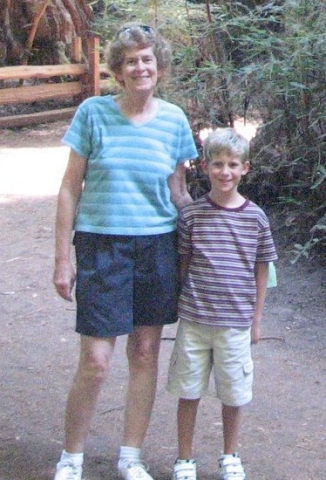 Dorothy Keefe with grandson, Daniel Meserve - 2008, Henry Cowell Redwoods