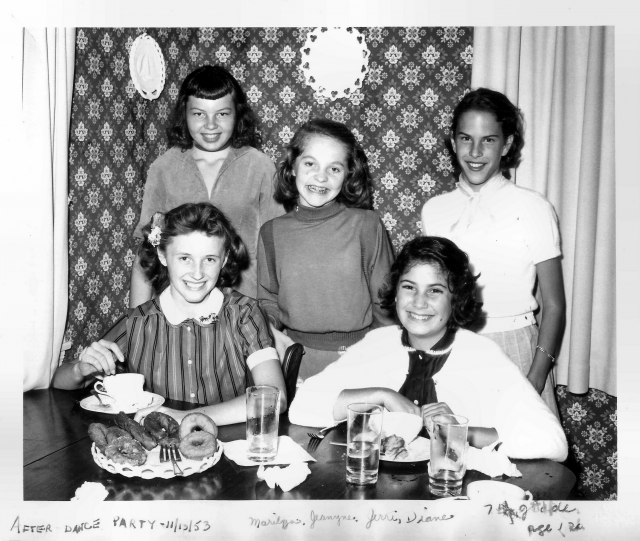 1953 7th Grade After-Dance Party - Marilyn Judy Jeanyne Jeri Diane