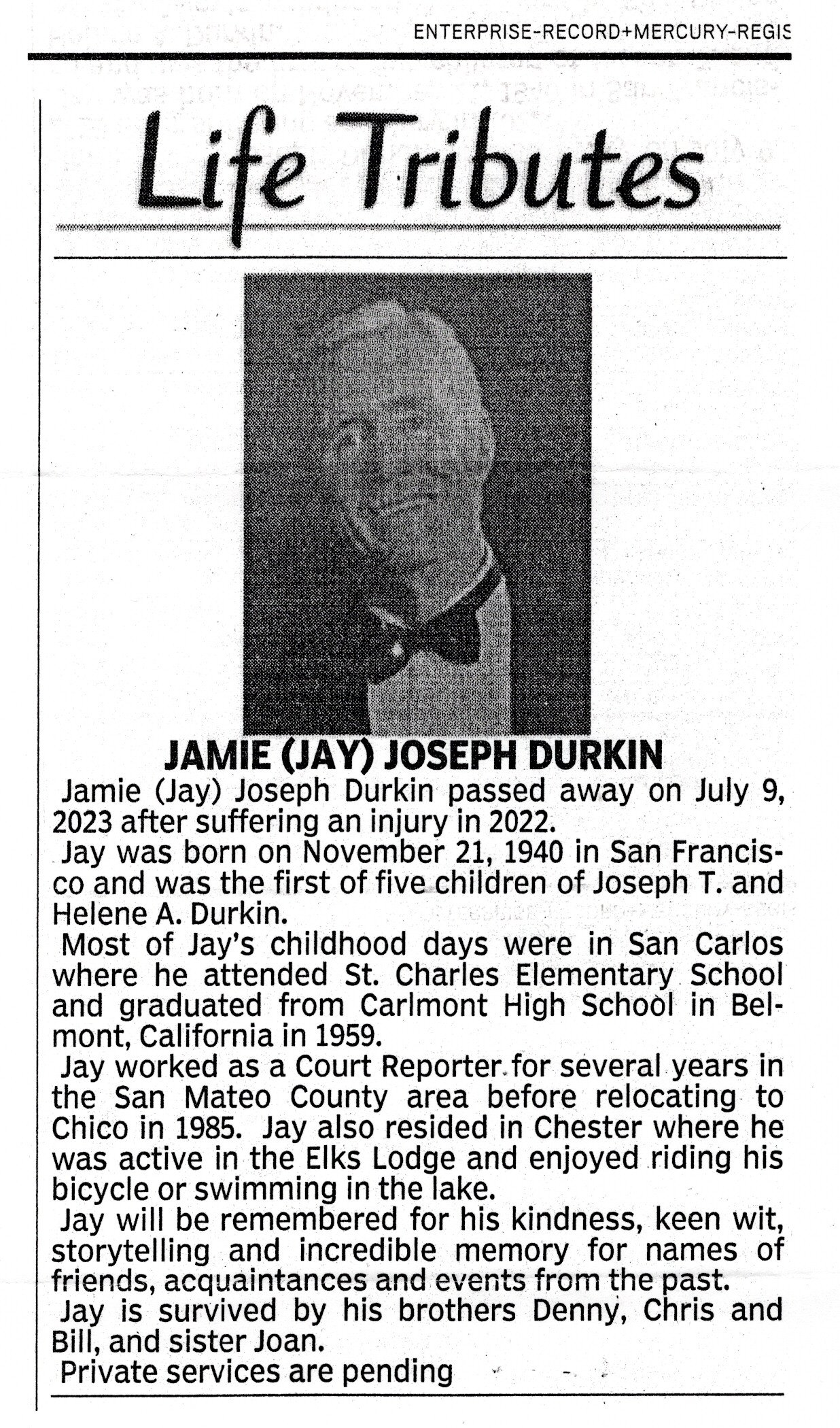 Jamie (Jay) Joseph Durkin Obituary